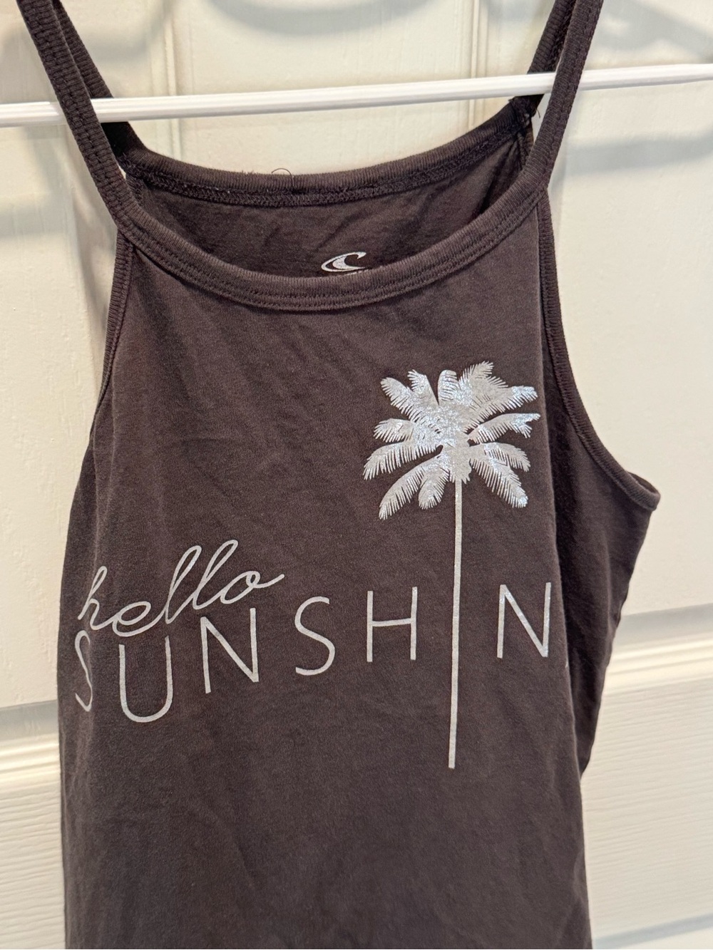 O'Neill Girls Tank Top with Silver Palm Graphic